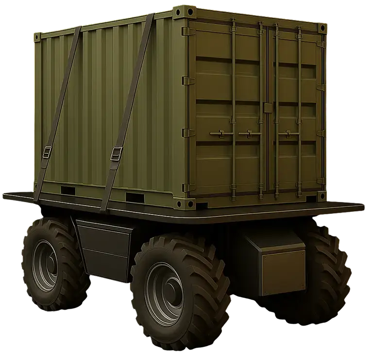 Het vervoeren van voorraden en vracht naar het front